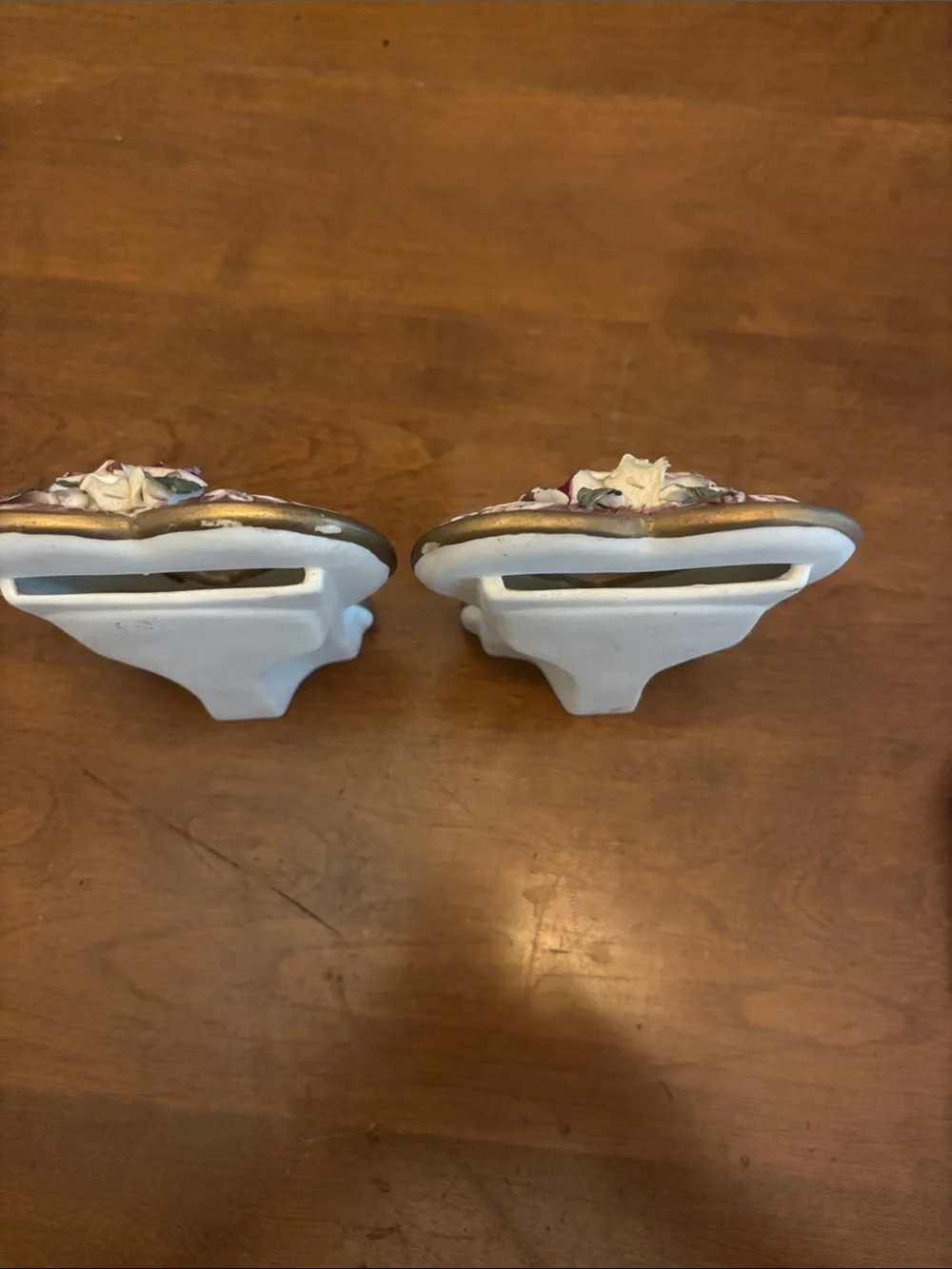 Vintage Flomo Unlimited Ceramic Heart Picture Frames Pair, Item CH-07268,